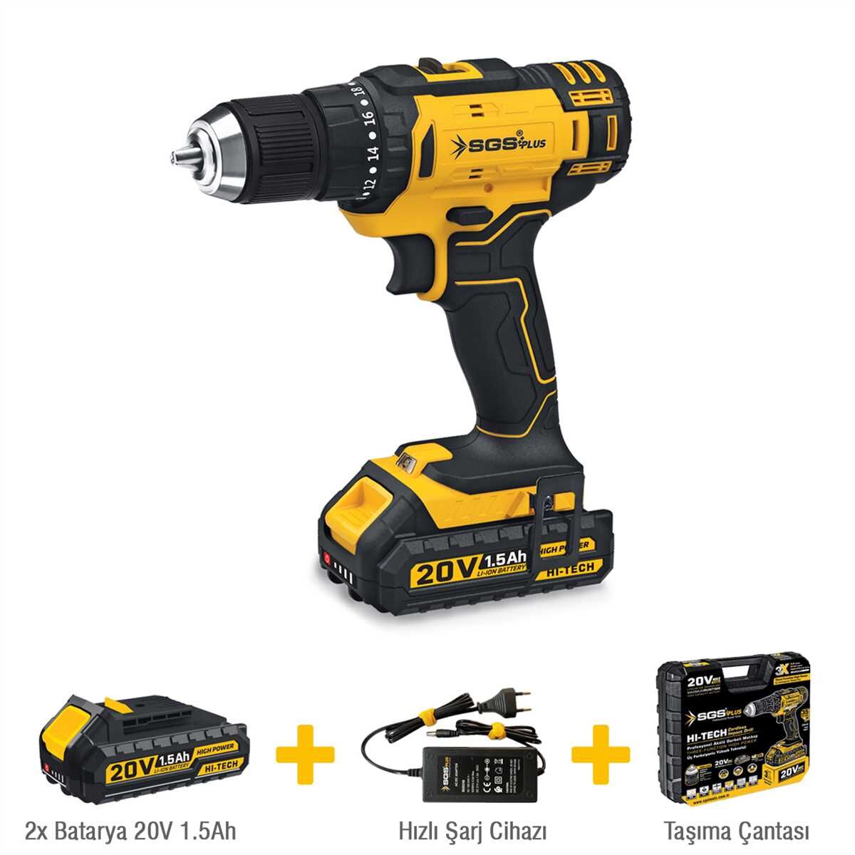 AKÜLÜ VİDALAMA SETİ 20 VOLT (1.5Ah)