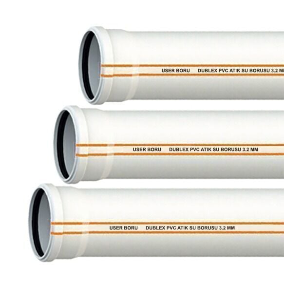 DUBLEX PVC ATIK SU BORUSU 75X500