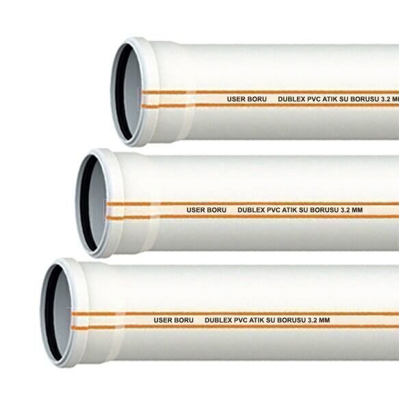 DUBLEX PVC ATIK SU BORUSU 75X1000
