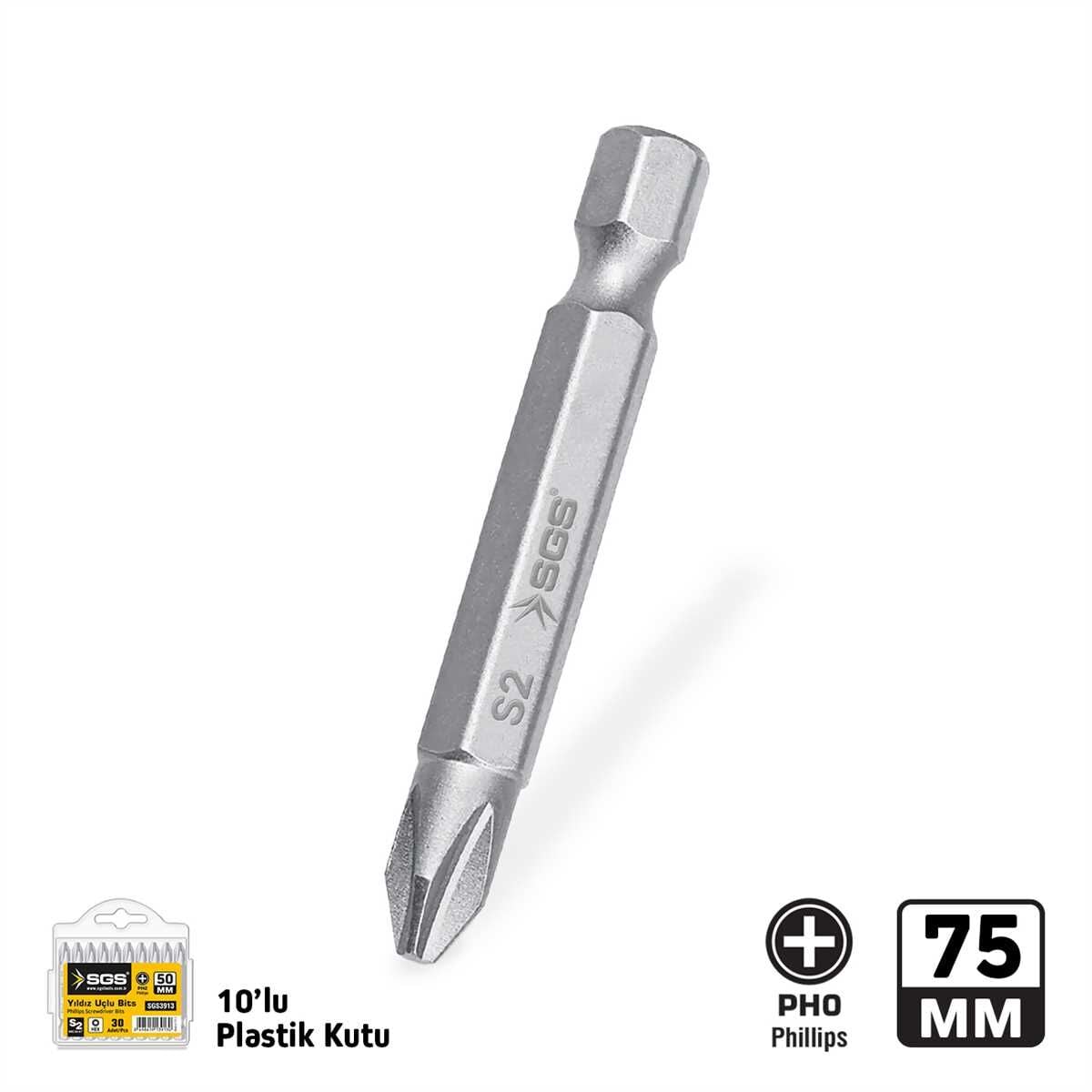 YILDIZ UÇLU BİTS S2 PH0*75mm