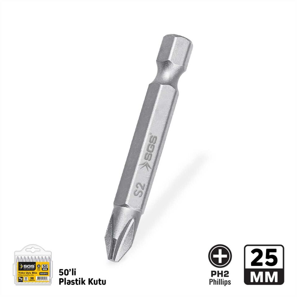 YILDIZ UÇLU BİTS S2 PH2*25mm