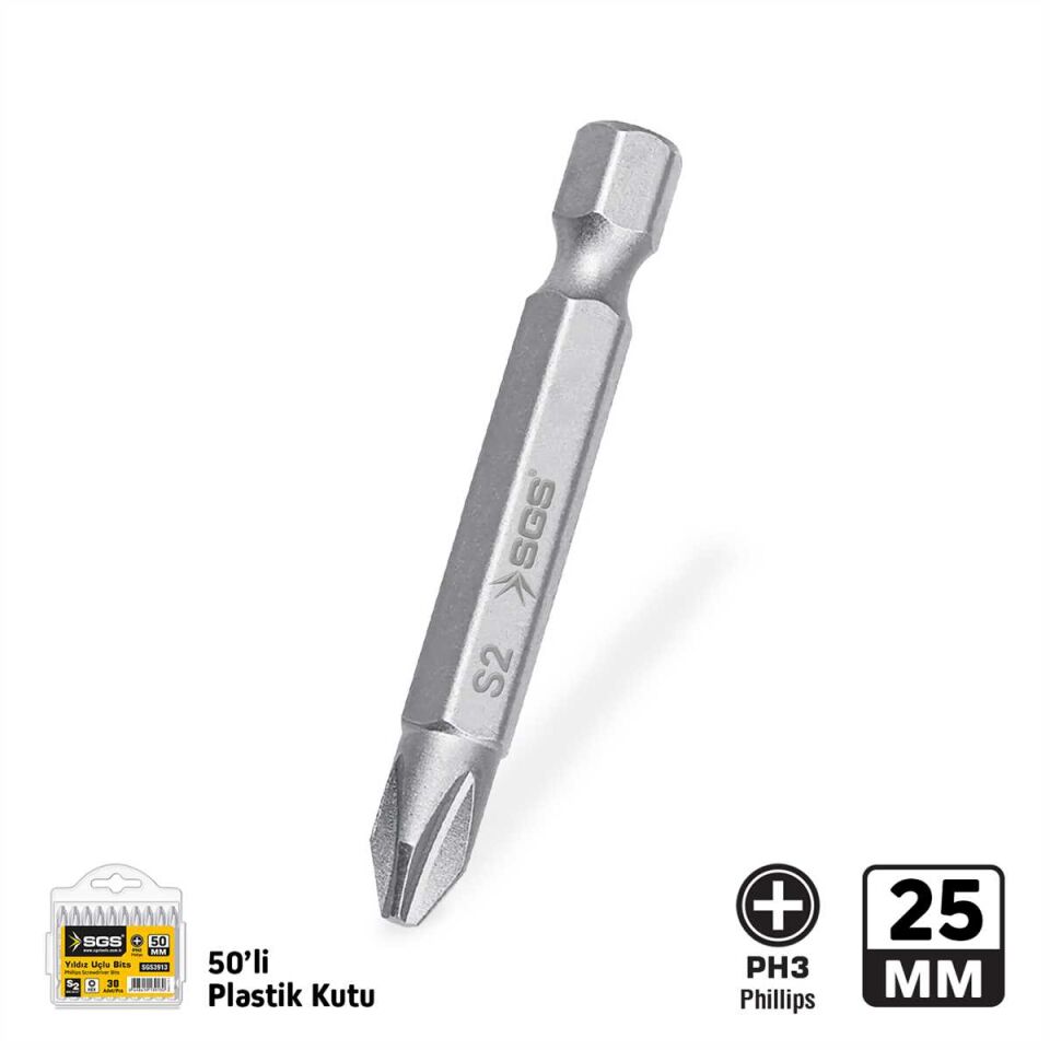 YILDIZ UÇLU BİTS S2 PH3*25mm