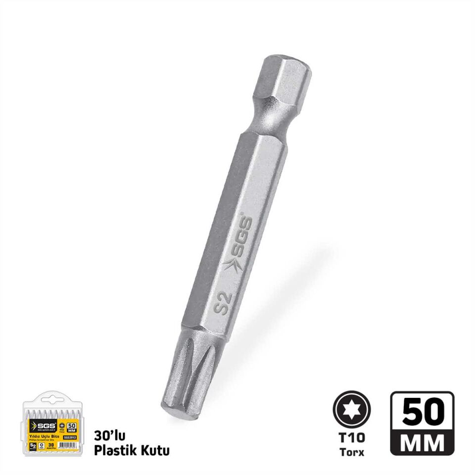 TORX UÇLU BİTS S2 T10 50mm