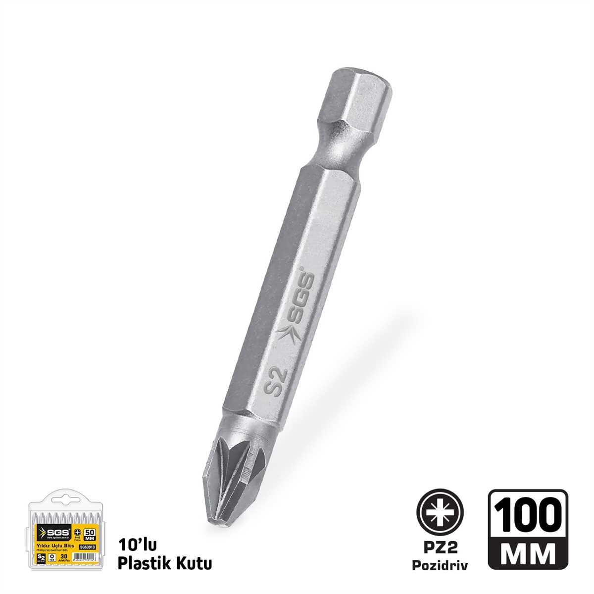 POZİDRİV UÇLU BİTS S2 PZ2*100mm