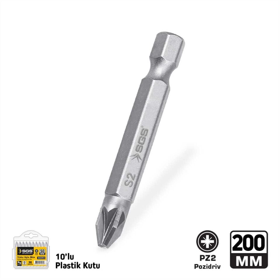 POZİDRİV UÇLU BİTS S2 PZ2*200mm