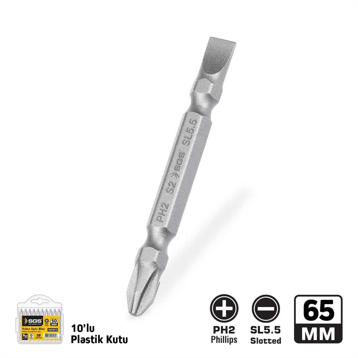 ÇİFT YÖNLÜ BİTS UÇ PH2/SL5.5*65mm