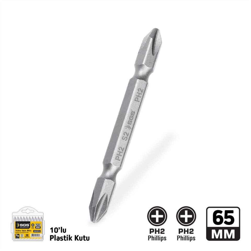 ÇİFT YÖNLÜ BİTS UÇ PH2/PH2*65mm