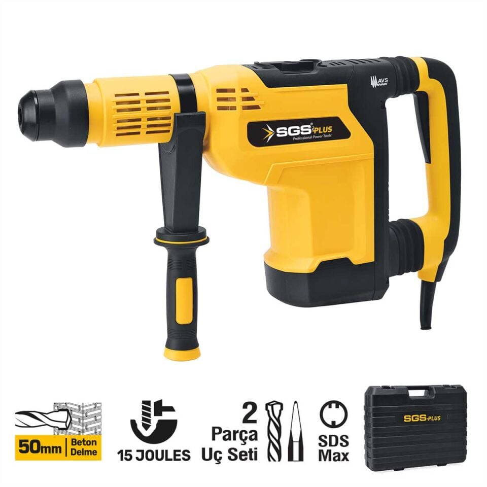 KIRICI-DELİCİ MATKAP 1500 Watt 50MM 11KG 15 JOULES (SDS MAX)