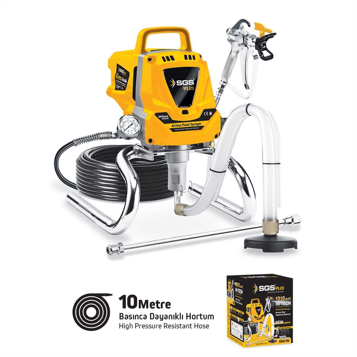 HAVASIZ BOYA PÜSKÜRTME MAKİNESİ 1010 WATT 207 BAR
