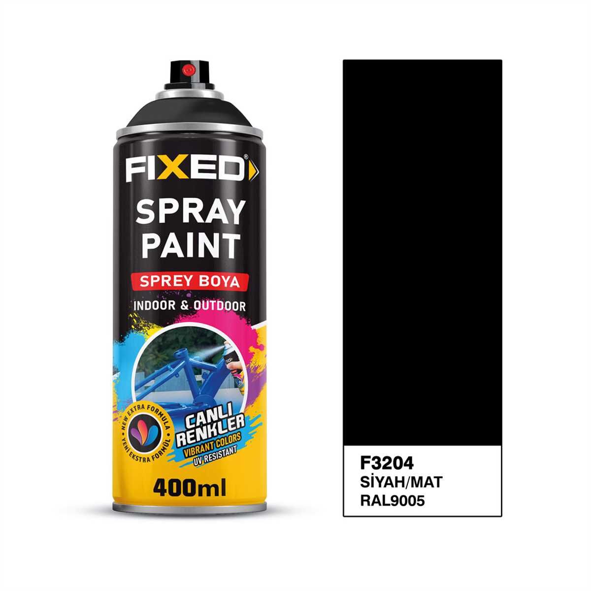 SPREY BOYA AKRİLİK 320 GR 400 ML SPREY BOYA AKRİLİK - SİYAH/MAT (RAL9005) 320 GR 400 ML