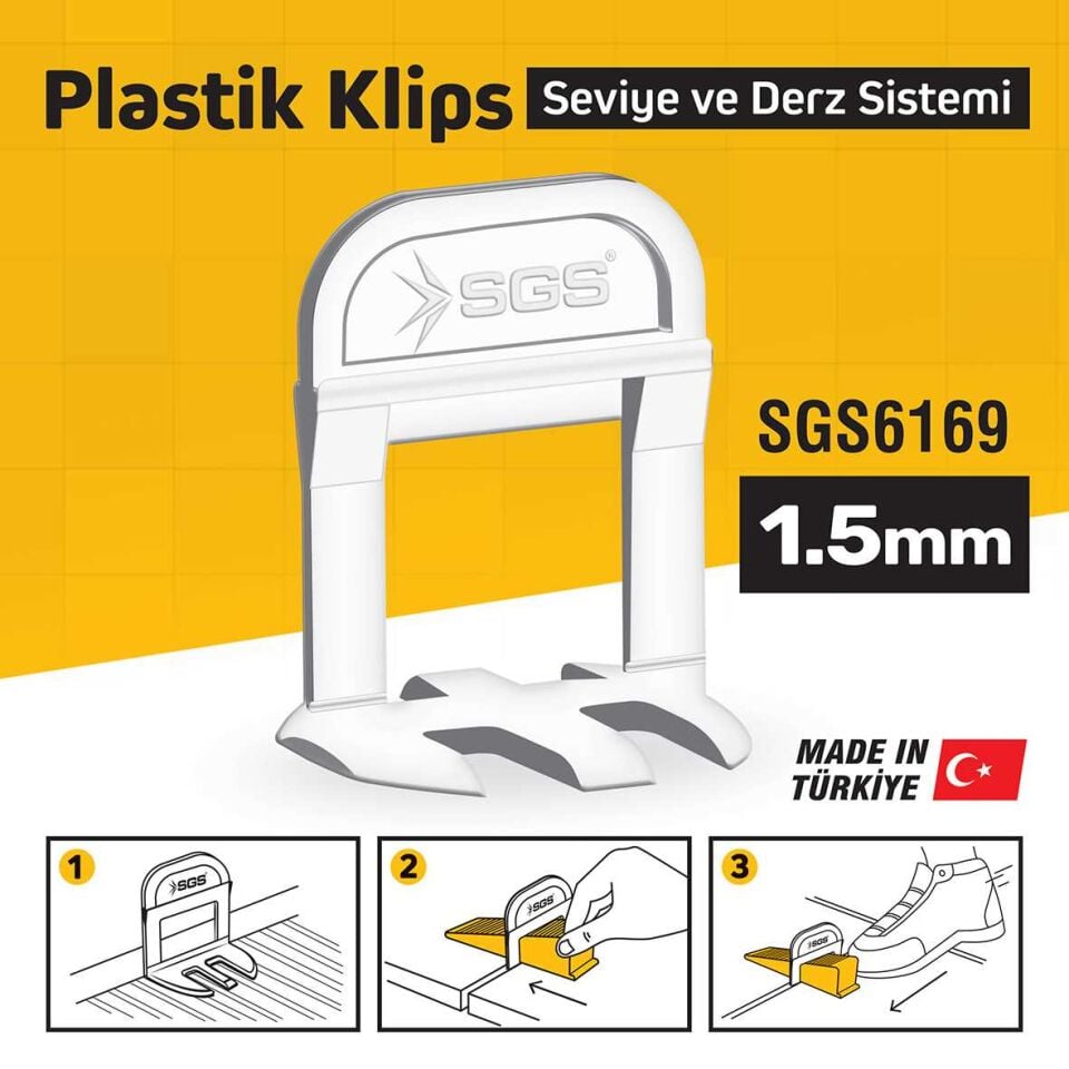 1,5 MM DERZ SEVİYE TESPİT KLİPSİ (PK/100 ADET)