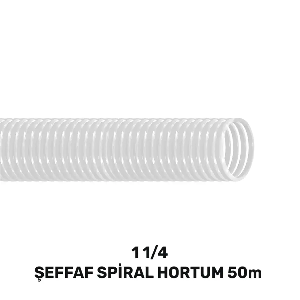 1 1/4'' ŞEFFAF LAVABO&SİFON SPİRAL HORTUM 50 MT