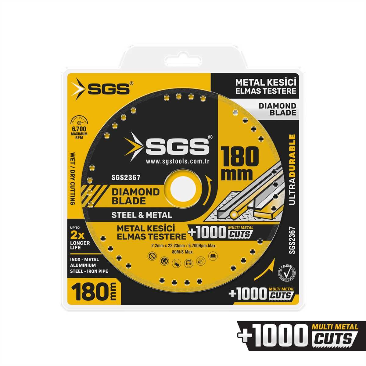 VAKUMLU ELMAS MULTI-METAL KESİCİ 180 MM