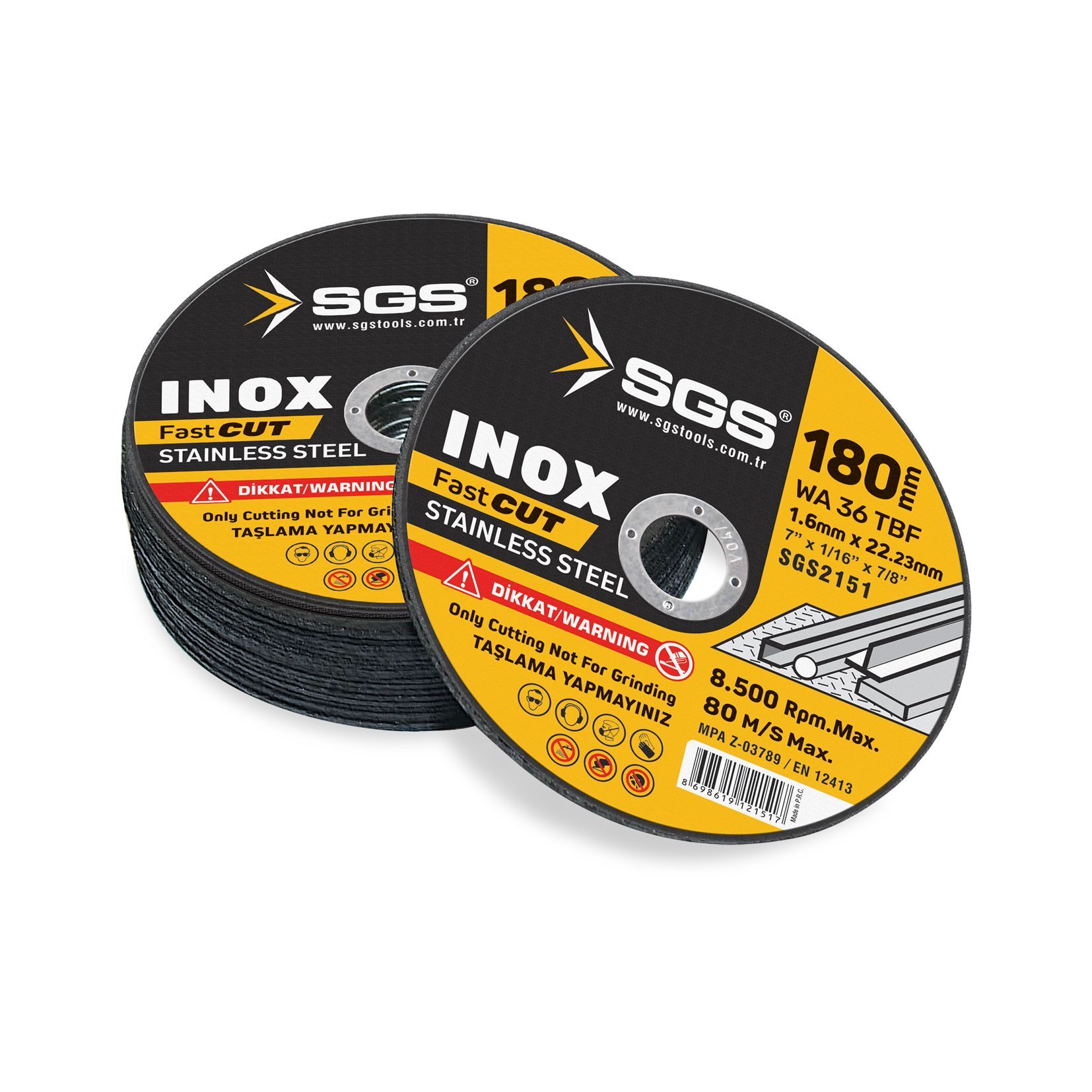 INOX METAL KESİCİ 180*1,6*22MM